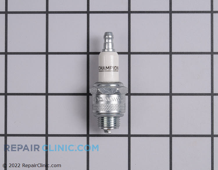 Small engine Champion spark plug (RJ19LM). If the engine does not start, the spark plug may be defective. The spark plug should be replaced periodically during regular maintenance.