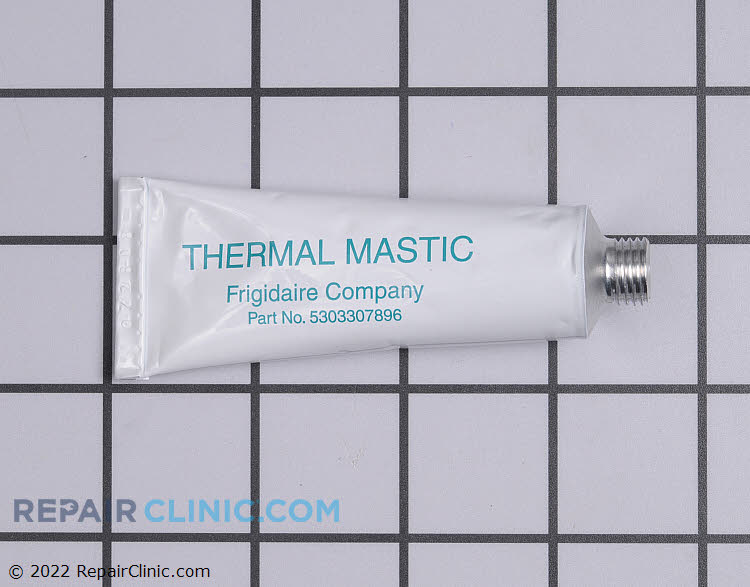 1oz. Tube of thermal mastic. Thermal mastic is used when installing a new thermostat onto the icemaker mold. It makes the proper thermal connection to the mold.