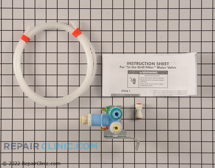 Refrigerator water inlet valve. Some models use a separate customer connection fitting, if that is needed see related item 2119001.