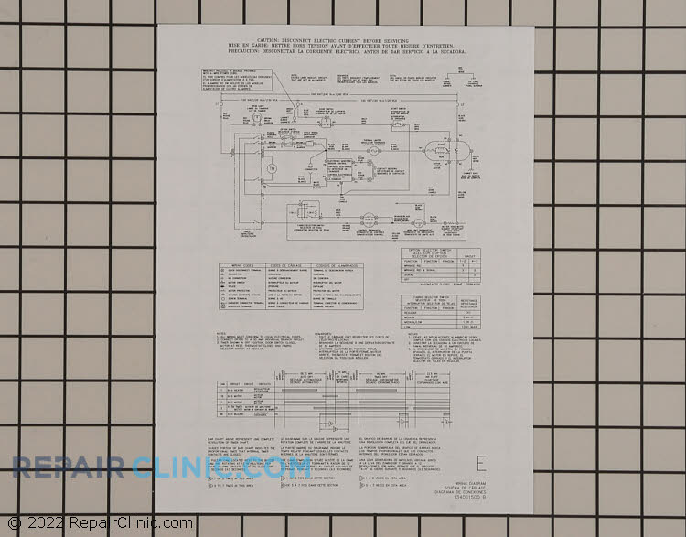 Dryer Wiring Diagram - 134061500 | Fast Shipping ... kenmore trash compactor wiring diagram 