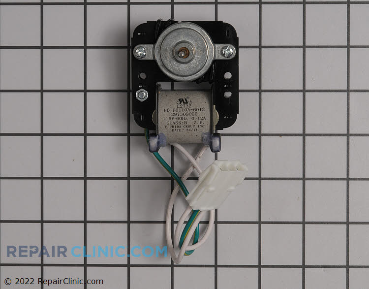 Evaporator (cooling coil) fan motor assembly with wire harness, 115 volts. *Per manufacturer screw holes in motor are not  threaded from the factory, use old screws. See Related Items for self tapping screw. When the evaporator fan motor fails, it often generates a lot of noise in the freezer area.