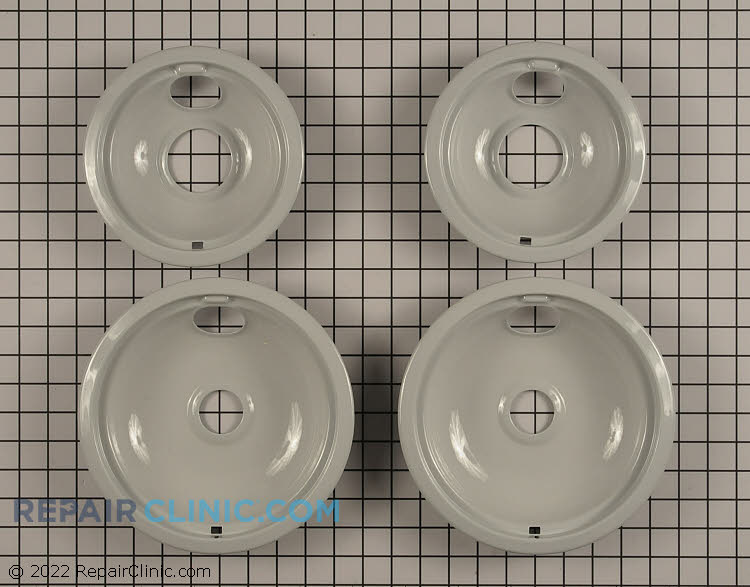 Drip bowls kit, Gray, includes two 6 inch and two 8 inch bowls - Item Number W10291024