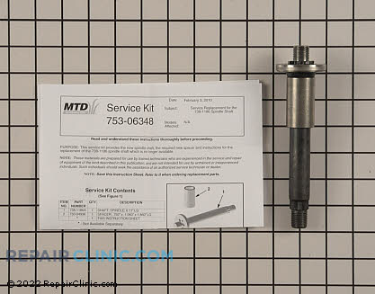 Spindle Shaft 753-06348 Alternate Product View
