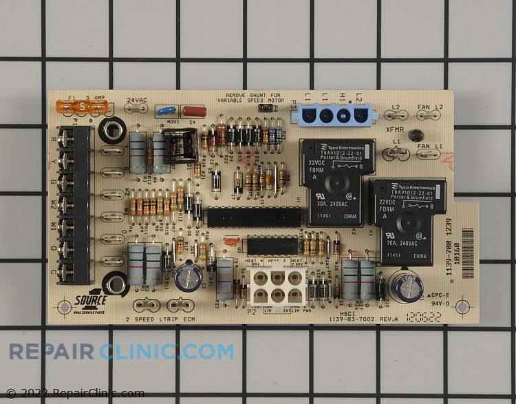 Furnace fan/electric heat control board.