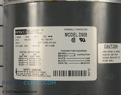 Condenser Fan Motor D908 Alternate Product View