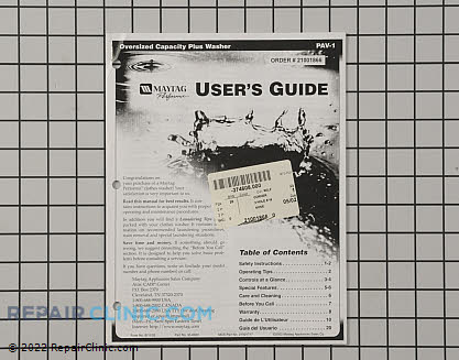Owner's Manual 21001866 Alternate Product View