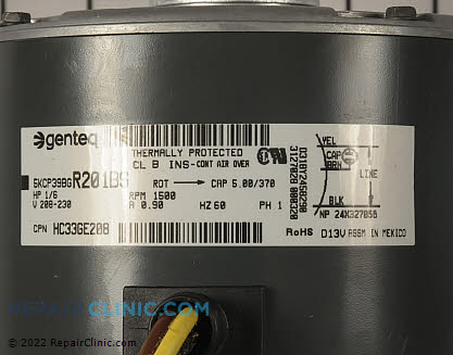 Condenser Fan Motor HC33GE208 Alternate Product View