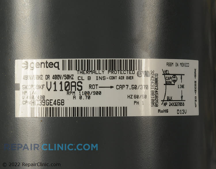 Condenser Fan Motor HC39GE468 Fast Shipping Repair Clinic