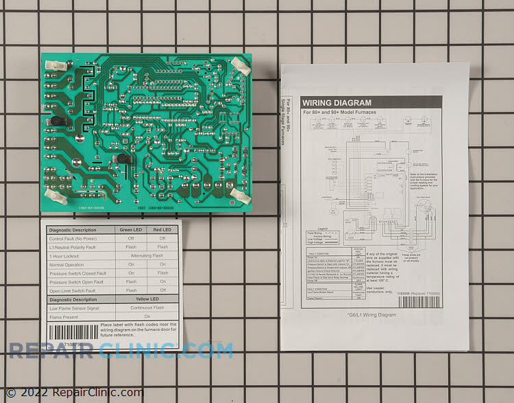 920915 Miller Nordyne Tappan Gibson Furnace Control Circuit Board 624742 904840