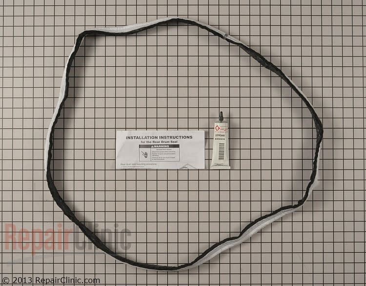 Dryer drum rear felt seal kit with adhesive and instructions.
