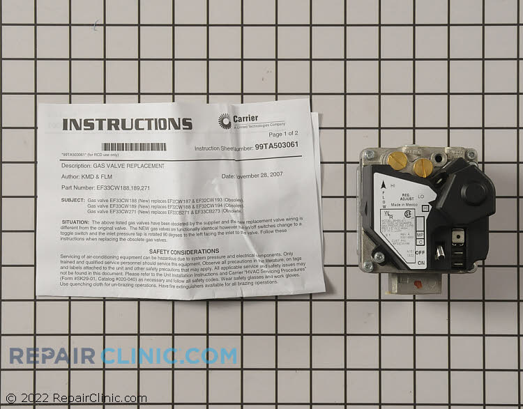 EF33CW189 Gas Valve Assembly