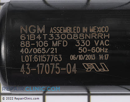 Capacitor 43-17075-04 Alternate Product View
