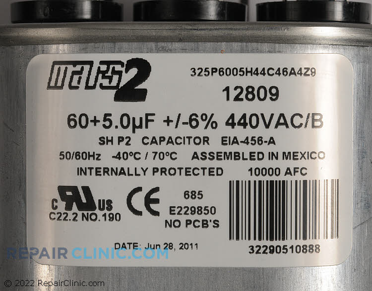 Dual Run Capacitor 12809 Fast Shipping Repair Clinic