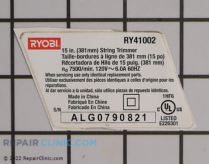 Label RY41002-7 Alternate Product View