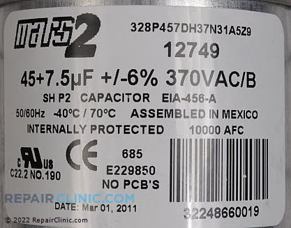 Dual Run Capacitor 12749 Alternate Product View