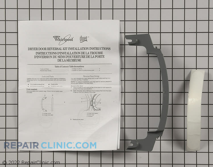 Dryer Door Reversal Kit 8579666ARP Fast Shipping Repair Clinic
