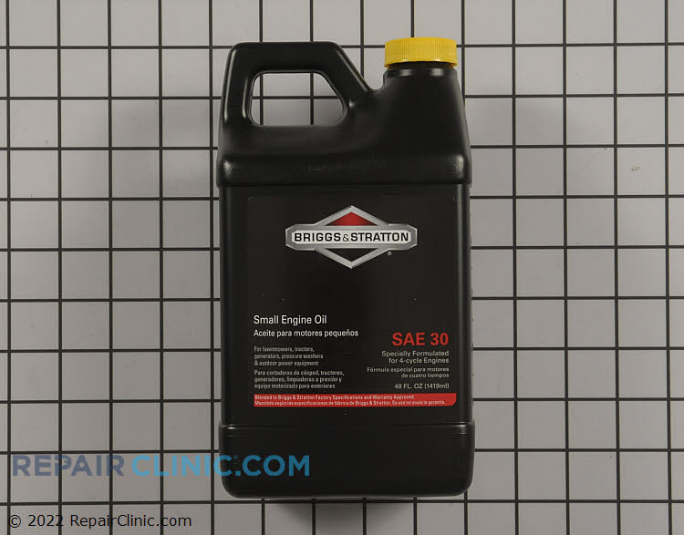 Briggs & Stratton 4-Cycle Engine Oil. (48oz Bottle)<br>Briggs & Stratton Lawn Mower Oil is formulated for 4-cycle air-cooled engines. For optimum performance, change the oil in your small engine after the first five hours of use and then annually, or every 50 hours of use (whichever comes first).