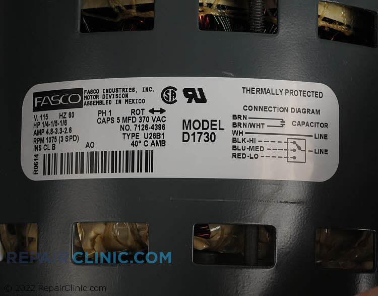 Condenser Fan Motor D1730 Alternate Product View