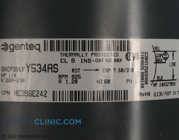 Condenser Fan Motor HB39GQ232 Fast Shipping Repair Clinic