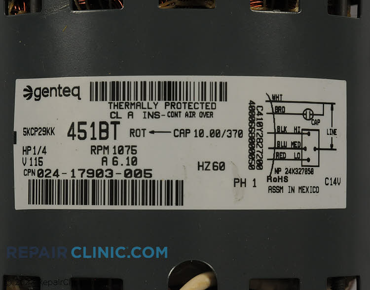 Blower Motor S1-02417903705 Alternate Product View
