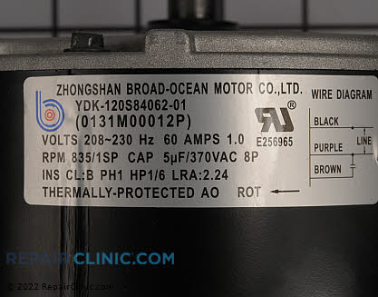 Condenser Fan Motor 0131M00012PSP Alternate Product View