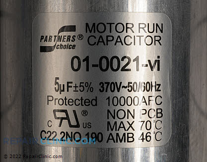 Run Capacitor 01-0021 Alternate Product View