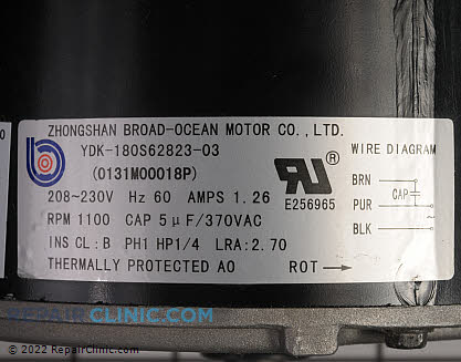 Condenser Fan Motor 0131M00017PSP Alternate Product View