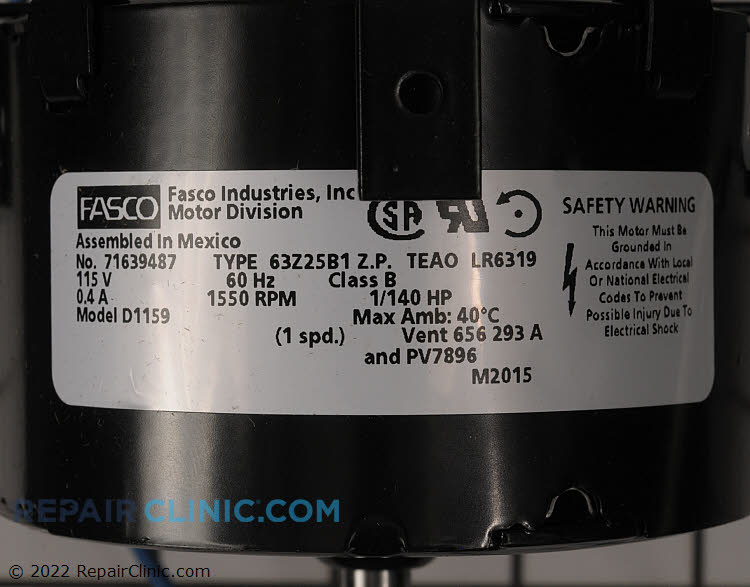 Fan Motor D1159 Alternate Product View