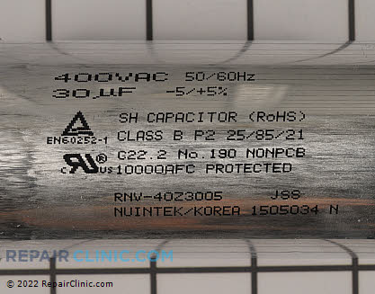 Run Capacitor EAE43285012 Alternate Product View