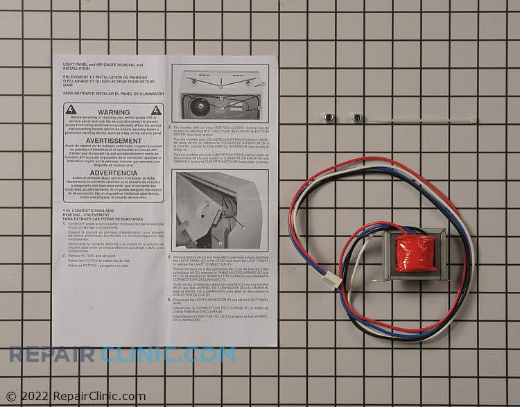 Range Vent Hood Transformer SR501034 Broan Transformer Repair Clinic