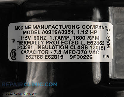 Blower Motor 9F30226 Alternate Product View