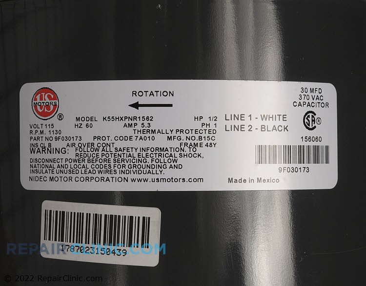 Blower Motor 9F30173 Alternate Product View