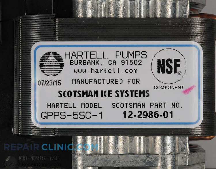 Scotsman 12298621 Water Pump Pump Accessories Water Pumps & Accessories