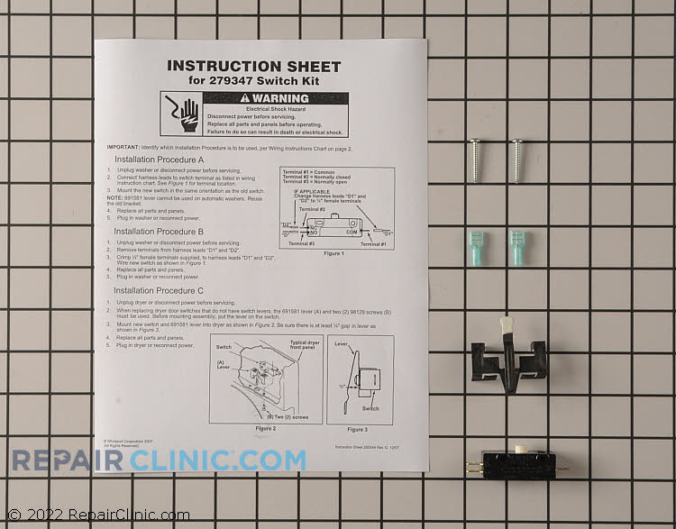 Door Switch W10820036 Fast Shipping Repair Clinic