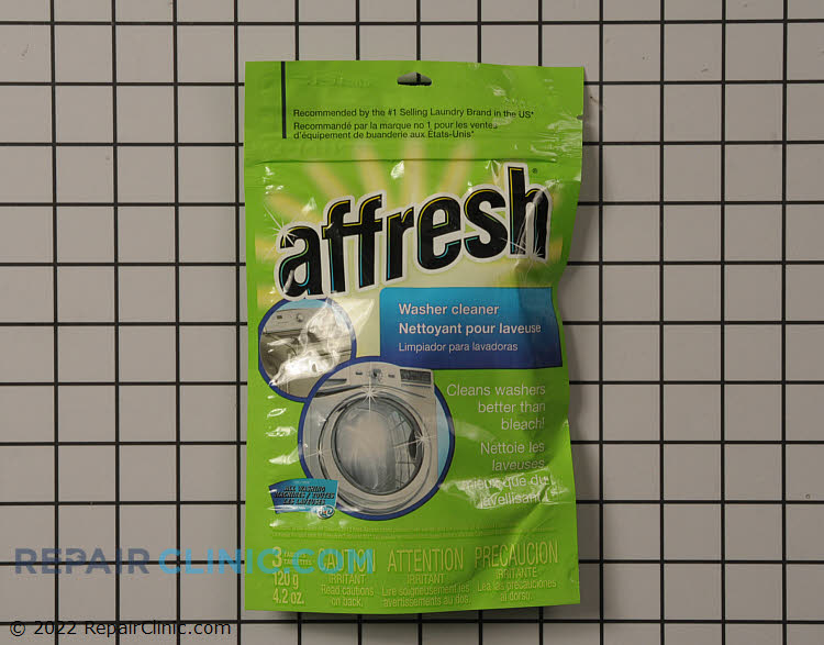 Affresh® Washing machine cleaner. This cleaner removes and prevents odor-causing residue in all brands of washers. To use, add one tablet to washer with no clothes and select hot water. <br> <br> - Septic safe <br> - More effective than bleach. <br>  - Three tablets per package.