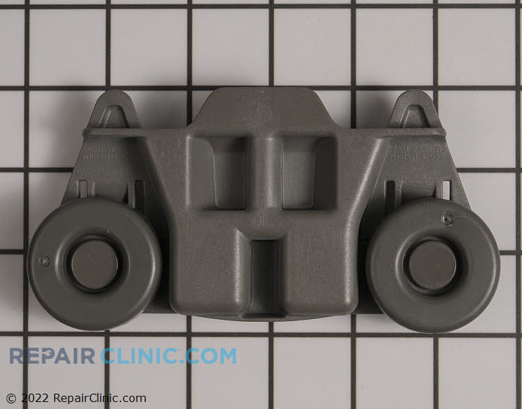 Lower dishrack roller assembly, gray, (4) required to replace them all. Sold individually