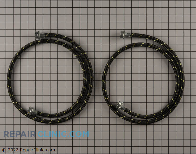 5-Foot-long nylon braided washer fill hose kit. They conveniently fit most major washer brands and provide hot and cold water to the washer. They feature 2-5 ft. braided water supply lines and 4 built-in o-rings.