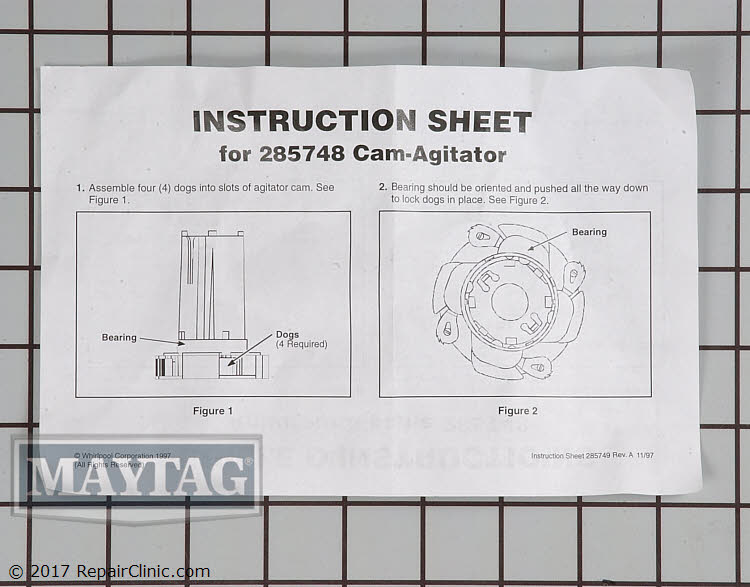 Agitator Repair Kit 285748 Maytag Replacement Parts