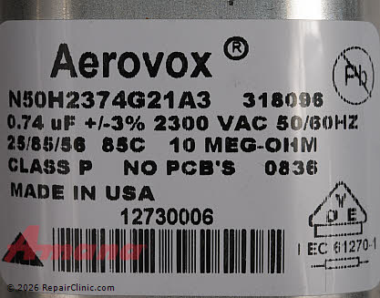 High Voltage Capacitor WP59001162 Alternate Product View