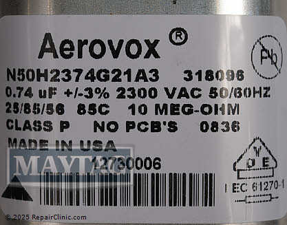 High Voltage Capacitor WP59001162 Alternate Product View