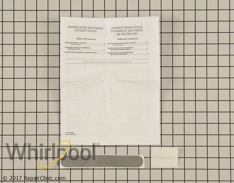 Door Reversal Kit W10277499 Whirlpool Replacement Parts