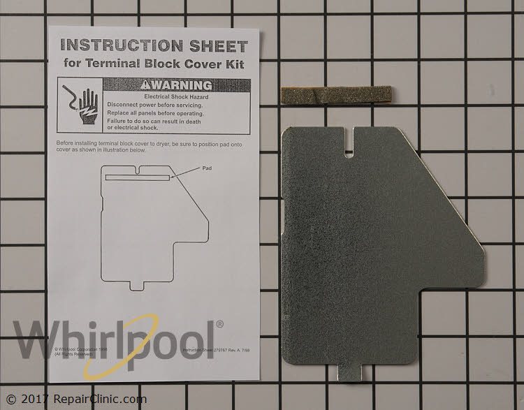 Wiring Cover WP3396795 Whirlpool Replacement Parts