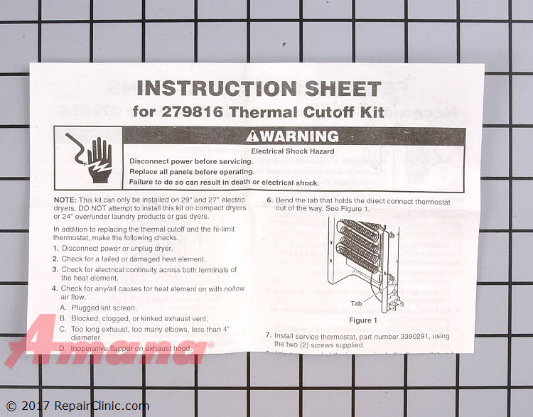 Thermal Fuse 279816 Amana Replacement Parts