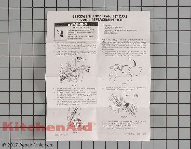 Thermal Fuse 8193762 KitchenAid Replacement Parts