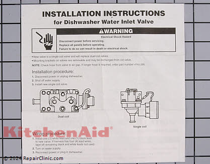 Water Inlet Valve WP4171000 Alternate Product View