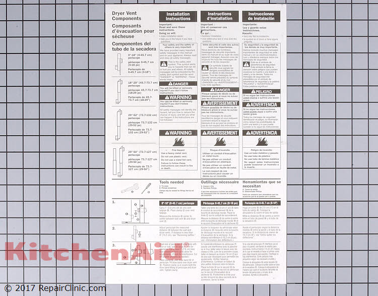 Telescoping Vent Kit 4396037RP Alternate Product View