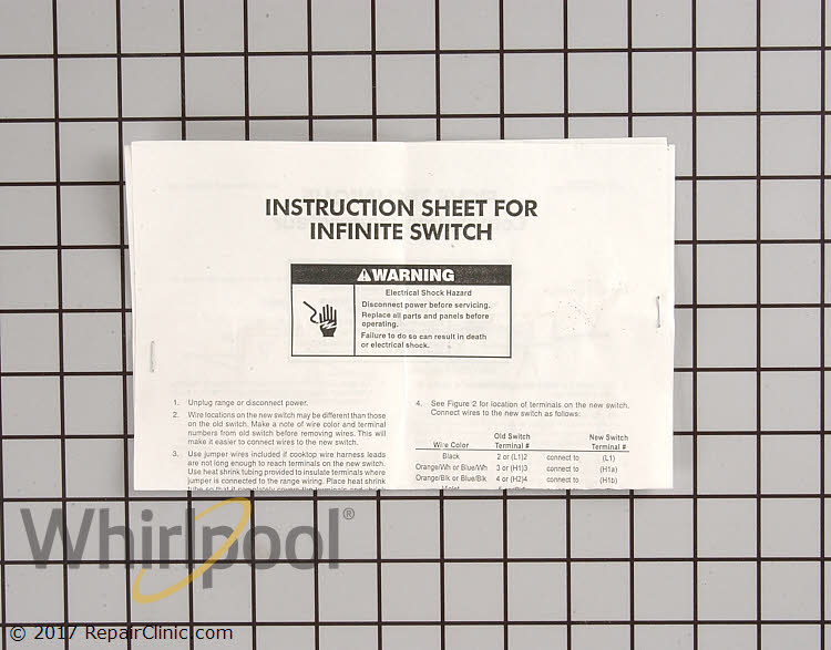 Surface Element Switch 8203534 Whirlpool Replacement Parts