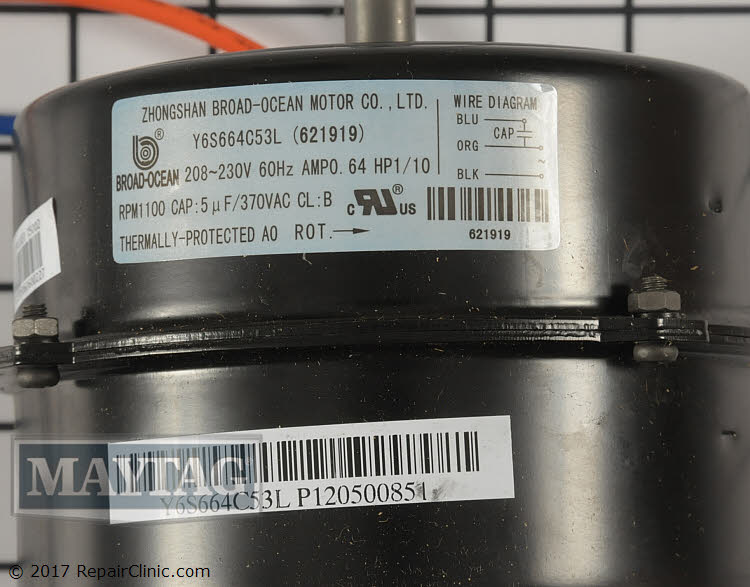 Condenser Fan Motor 621919 Alternate Product View