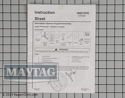 Rear Drum Support W10181639 Alternate Product View