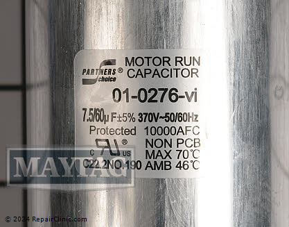 Dual Run Capacitor 01-0276 | Maytag Replacement Parts